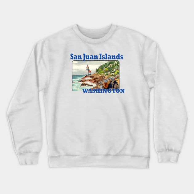 San Juan Islands, Washington Crewneck Sweatshirt by MMcBuck